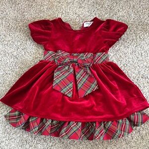 Elegant Red Velvet Kids holiday Dress